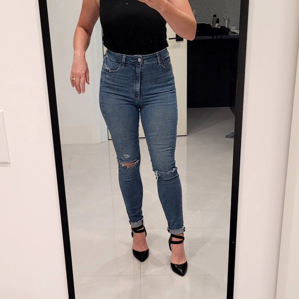 Gap Super High Waist Distressed Jeans- Tall